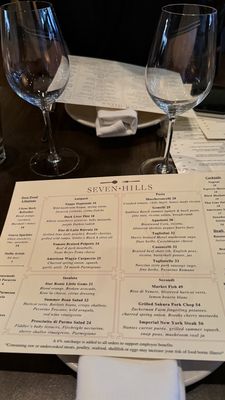 Menu photo 1 Seven Hills San Francisco, CA