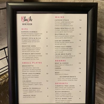 Blush Wine Room - Menu - Wine Bars Near Me - Wesley Chapel, Florida Blush Wine Room - Menu - Wine Bars Near Me - Wesley Chapel, Florida