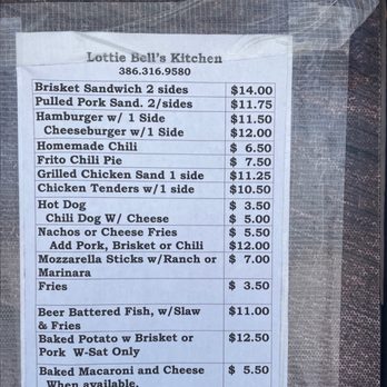 Lottie Bell's Bbq - price list - Barbeque Near Me - Ormond Beach, Florida