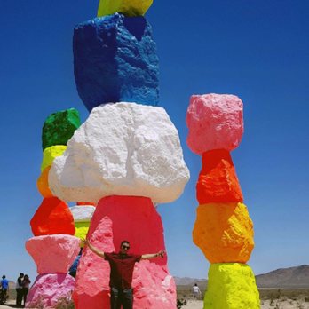 Seven Magic Mountains - Its pretty hot out there but its such an amazing little jem in the middle of nowhere! - Public Art Near Me - Las Vegas, Nevada