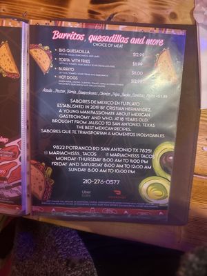Menu photo 3 Mariachisss Tacos San Antonio, TX