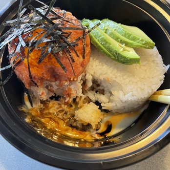 Roll & Poke - Ahi Tower - spicy tuna, crab, rice avocado and yummy sauce - Japanese Near Me - Frisco, Texas Roll & Poke - Ahi Tower - spicy tuna, crab, rice avocado and yummy sauce - Japanese Near Me - Frisco, Texas