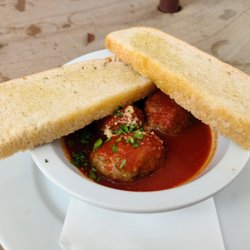 Vespa Pizza - Meatballs ricotta: pork & beef meatballs, marinara, & focaccia.