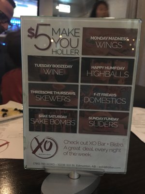 Menu photo 4 XO Bistro & Bar Edmonton, AB Menu photo 4 XO Bistro & Bar Edmonton, AB