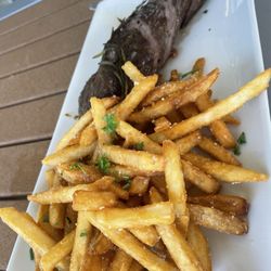 The Boat House At Mercer Lake - Steak frites (substituted with truffle fries)