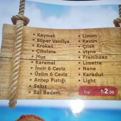 Özsüt - Ice cream options