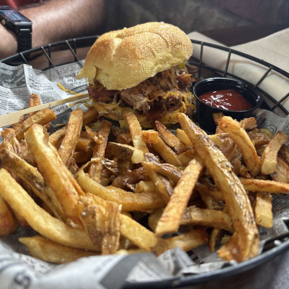 Braddock's Restaurant and Tavern - Pulled pork sandwich - Breakfast & Brunch Near Me - Farmington, Pennsylvania Braddock's Restaurant and Tavern - Pulled pork sandwich - Breakfast & Brunch Near Me - Farmington, Pennsylvania