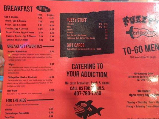 Menu photo 7 Fuzzy's Taco Shop Altamonte Springs, FL
