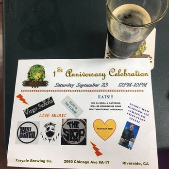 Euryale Brewing Company - 1st Anniversary party here tomorrow! - Breweries Near Me - Riverside, California Euryale Brewing Company - 1st Anniversary party here tomorrow! - Breweries Near Me - Riverside, California