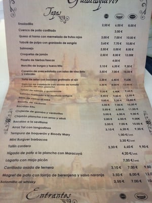 Menu photo 2 Mesón Guadalquivir Seville, SE Menu photo 2 Mesón Guadalquivir Seville, SE