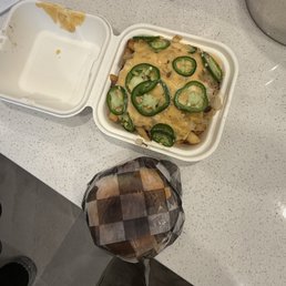 double spicy jalapeño burger with animal fries