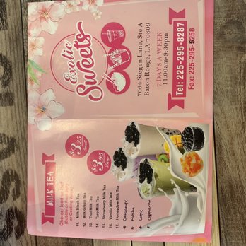 Exotic Sweets - Menu - Bubble Tea Near Me - Baton Rouge, Louisiana