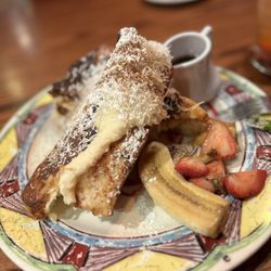 Miss Shirley's Cafe, Roland Park - Coconut Cream Stuffed French Toast. Very sweet, but delicious. Huge portion.