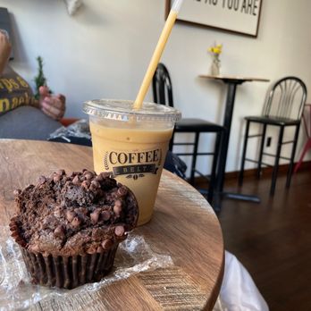 The Coffee Belt - chocolate muffin and peach smoothie - Coffee & Tea Near Me - Muscatine, Iowa The Coffee Belt - chocolate muffin and peach smoothie - Coffee & Tea Near Me - Muscatine, Iowa