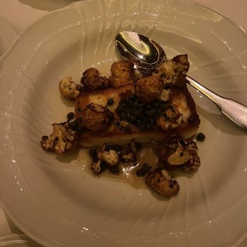 Carbone - Piccata halibut with roasted cauliflower - Italian Near Me - Las Vegas, Nevada