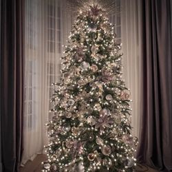 Brookglen Designs - 12ft Artificial Christmas tree decorated with client owned decor