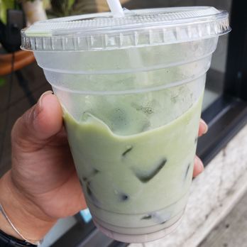 Solid Ground Cafe - Blueberry matcha tea iced... So good it was finished before the sandwich was served - Coffee & Tea Near Me - Boston, Massachusetts