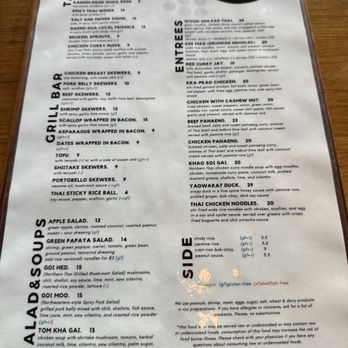 Boda - Menu - Thai Near Me - Portland, Maine