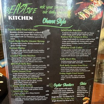 Beastside Kitchen - Menu - Seafood Near Me - Honolulu, Hawaii