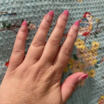 Pure Organic Nail Salon - Light pink base layer with bright pink tips. Amy added some silver, dusting to one nail on each hand. Looks awesome! - Nail Salons Near Me - Pleasanton, California Pure Organic Nail Salon - Light pink base layer with bright pink tips. Amy added some silver, dusting to one nail on each hand. Looks awesome! - Nail Salons Near Me - Pleasanton, California