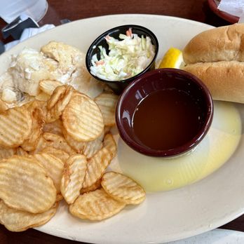 Wisconsin Riverside Resort Inc - baked fish with cottage fries - Campgrounds Near Me - Spring Green, Wisconsin
