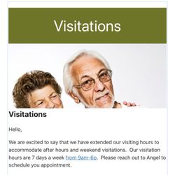 Sugarland Healthcare Center - Email for visitation.