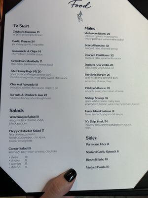 Menu photo 1 Bar Sella New York, NY Menu photo 1 Bar Sella New York, NY