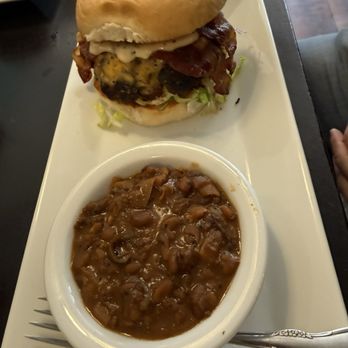 Biscuits & Blues - Burger w beans - Bars Near Me - Natchez, Mississippi Biscuits & Blues - Burger w beans - Bars Near Me - Natchez, Mississippi