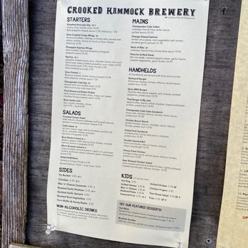 Crooked Hammock Brewery - Menu - New American Near Me - Lewes, Delaware Crooked Hammock Brewery - Menu - New American Near Me - Lewes, Delaware