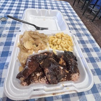 7 Spices Caribbean Soul - Dark Jerk Chicken with 2 Sides, 2 sides are Mac and cheese and cabbage - Soul Food Near Me - Norfolk, Virginia 7 Spices Caribbean Soul - Dark Jerk Chicken with 2 Sides, 2 sides are Mac and cheese and cabbage - Soul Food Near Me - Norfolk, Virginia