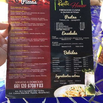 Rustic House - Menu - Italian Near Me - Rosarito, BCN