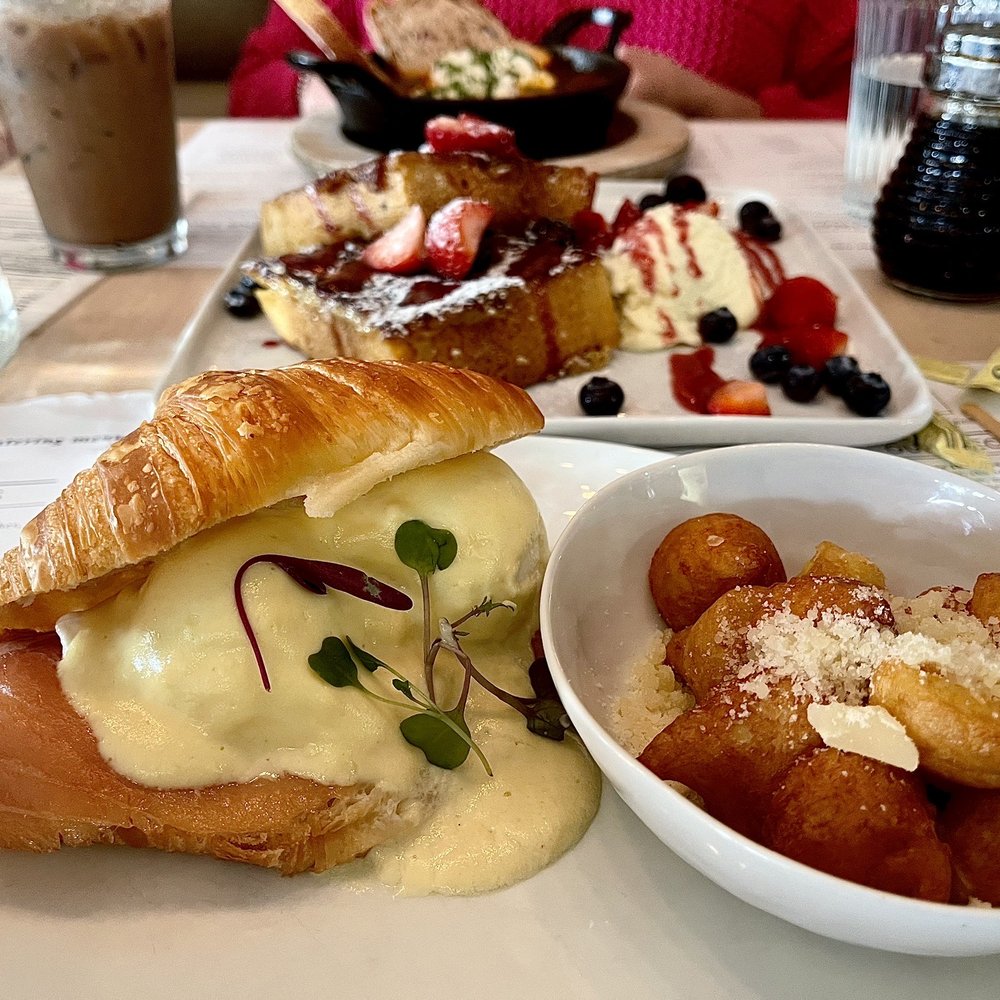 Cecile Bakery + Cafe - Salmon Eggs Benedict with potatoes - Bakeries Near Me - Miami, Florida Cecile Bakery + Cafe - Salmon Eggs Benedict with potatoes - Bakeries Near Me - Miami, Florida