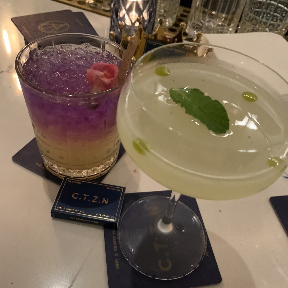 The Citizen - Boardwalk Bound and Lucid Greens cocktails - New American Near Me - Alys Beach, Florida