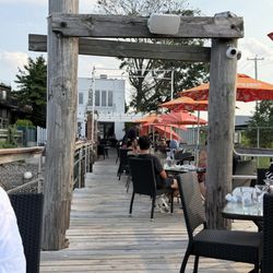 Outdoor seating on the dock