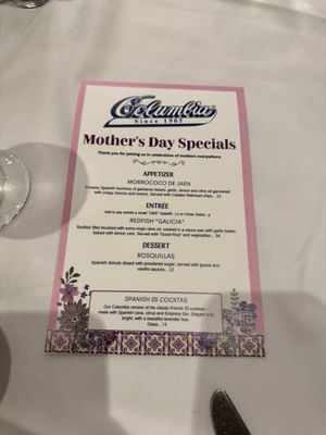 Menu photo 1 Columbia Restaurant Tampa, FL Menu photo 1 Columbia Restaurant Tampa, FL