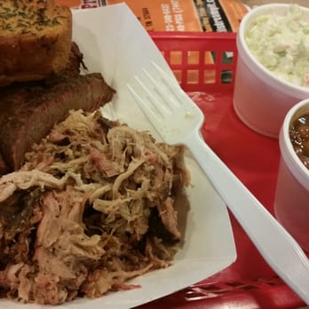 Phil's Dream Pit - 2 meat platter brisket and pork. Beans and slaw. - Barbeque Near Me - Kingsport, Tennessee