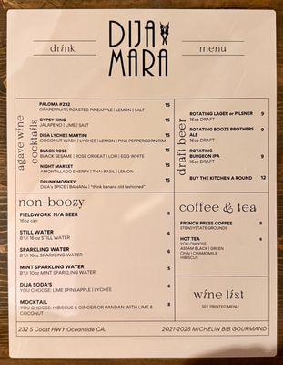 Menu photo 5 Dija Mara Oceanside, CA
