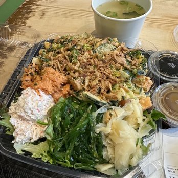 Poke Salad Bar - Size small bowl, and packed! Generous serving. - Poke Near Me - Pasadena, California