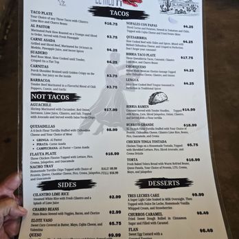 El Taco H - Menu - Tacos Near Me - Denton, Texas