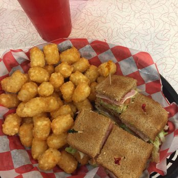 Penny's Diner - Club sandwich with a massive amount of tater tots - American Near Me - Vaughn, New Mexico Penny's Diner - Club sandwich with a massive amount of tater tots - American Near Me - Vaughn, New Mexico