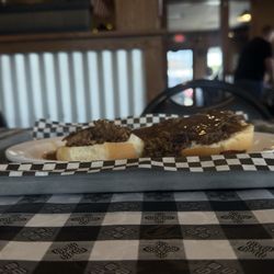 Big Boar Barbecue and Catering - Enjoying an open sandwich in the restaurant in West Salem, WI.