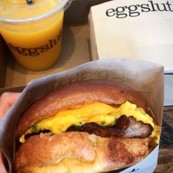 Eggslut - The Fairfax with bacon so good !! - Breakfast & Brunch Near Me - Los Angeles, California
