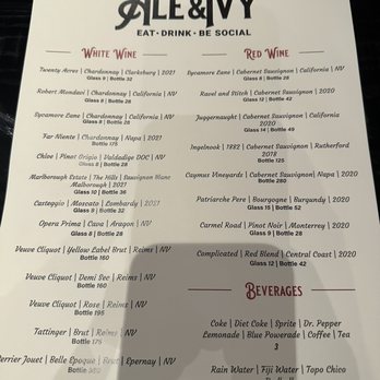Ale & Ivy - Wine menu - Sports Bars Near Me - Spring, Texas Ale & Ivy - Wine menu - Sports Bars Near Me - Spring, Texas