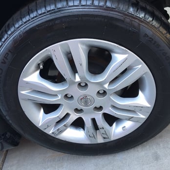 Frankie's Car Wash - The dirty rim they gave me, and the after pic of my own 2 minutes with a wet rag - Auto Detailing Near Me - Glendale, Arizona