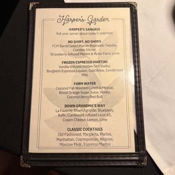 Harper's Garden - Bar menu - Tapas/Small Plates Near Me - Philadelphia, Pennsylvania