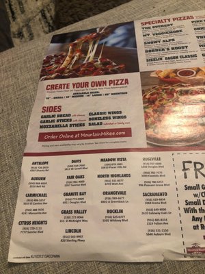 Menu photo 2 Mountain Mike's Pizza Sacramento, CA Menu photo 2 Mountain Mike's Pizza Sacramento, CA
