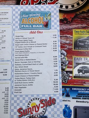 Menu photo 5 Sunnyside Diner Lawrence, MA