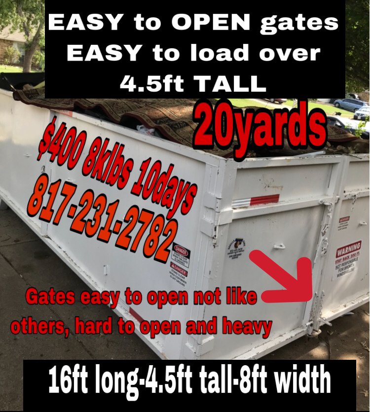 TEXAS JUNK REMOVAL AND DUMPSTERS Fort Worth, Texas Dumpster Rental