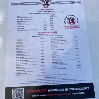 The Sailing Cow - Menu - Seafood Near Me - Dennis Port, Massachusetts The Sailing Cow - Menu - Seafood Near Me - Dennis Port, Massachusetts