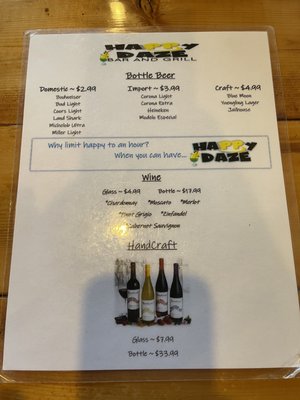 Menu photo 2 Happy Daze Bar and Grill Griffin, GA Menu photo 2 Happy Daze Bar and Grill Griffin, GA